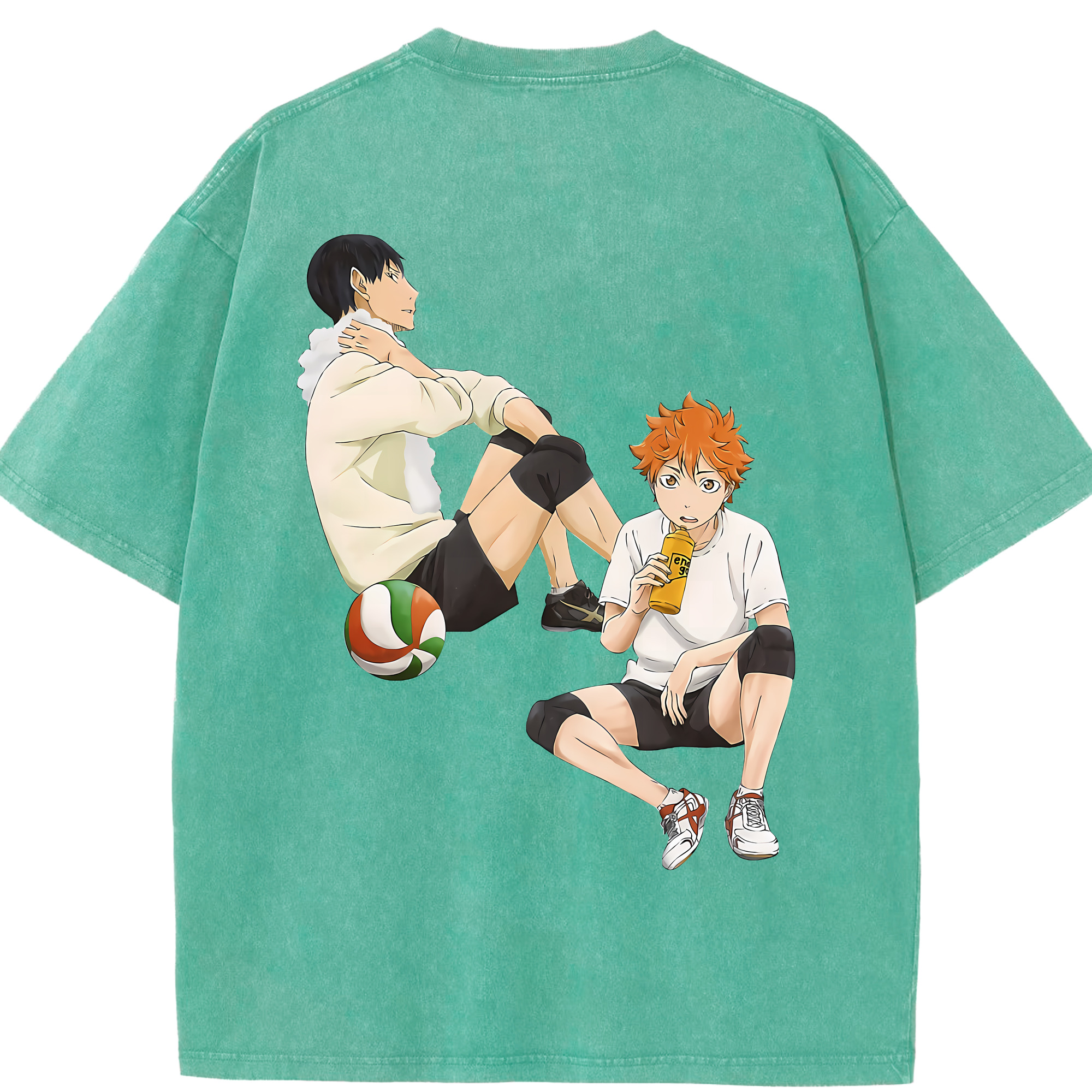 （画像用） ハイキュー!! Haikyu!! 綿100% ヴィンテージ風 半袖Tシャツ（背面プリント）